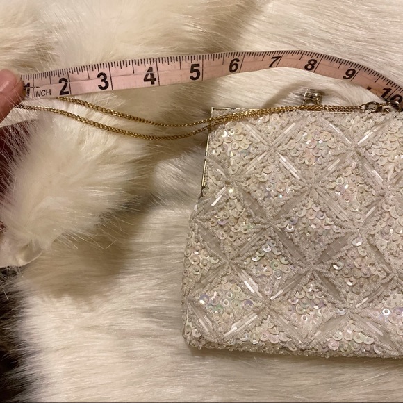 *SOLD* Exquisite Vintage Ivory Beaded Purse Evening Bag - Picture 5 of 8